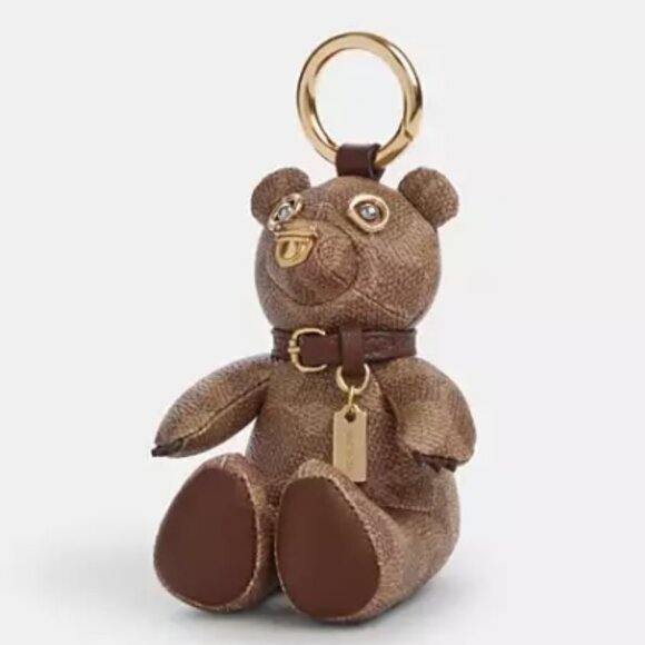Collectible Bear Bag Charm In Signature Canvas - Picture 1 of 1